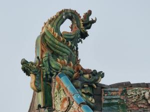 Chine-Détail toiture-Temple de Shuanglin 